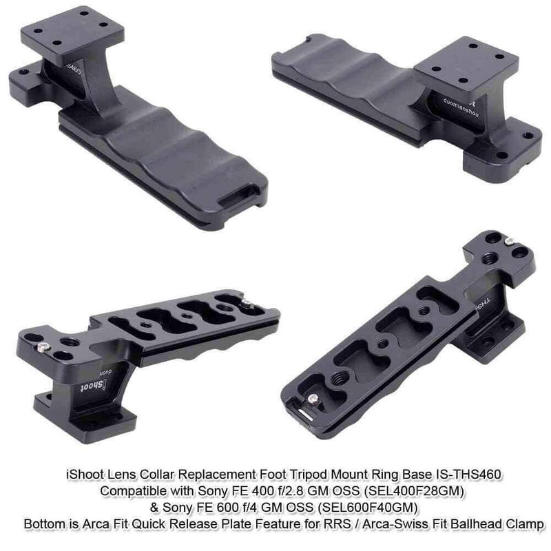 iShoot Tripod Mount Ring Base Stand Lens Collar Replacement Foot Compatible with Sony FE 600 f/4 GM OSS (SEL600F40GM) Sony FE 400 f/2.8 GM OSS (SEL400F28GM), Support Holder w/Arca Swiss Fit Dovetail - Image 2